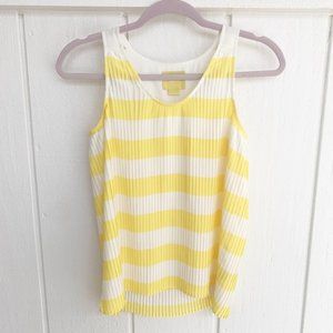 Anthropologie Maeve Yellow White Striped Tank 0